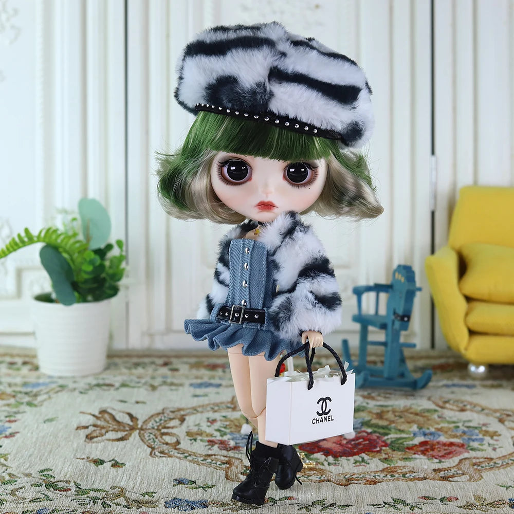 Gothic Blythe Puppe 1/6 mit kurzen Haaren und Zubehör – Bild 3