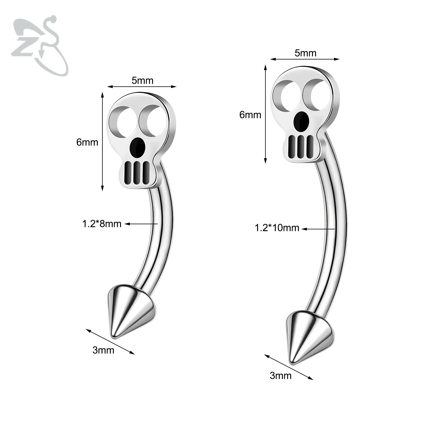Gothic Augenbrauenpiercing aus Edelstahl mit Kürbisdesign – Bild 9