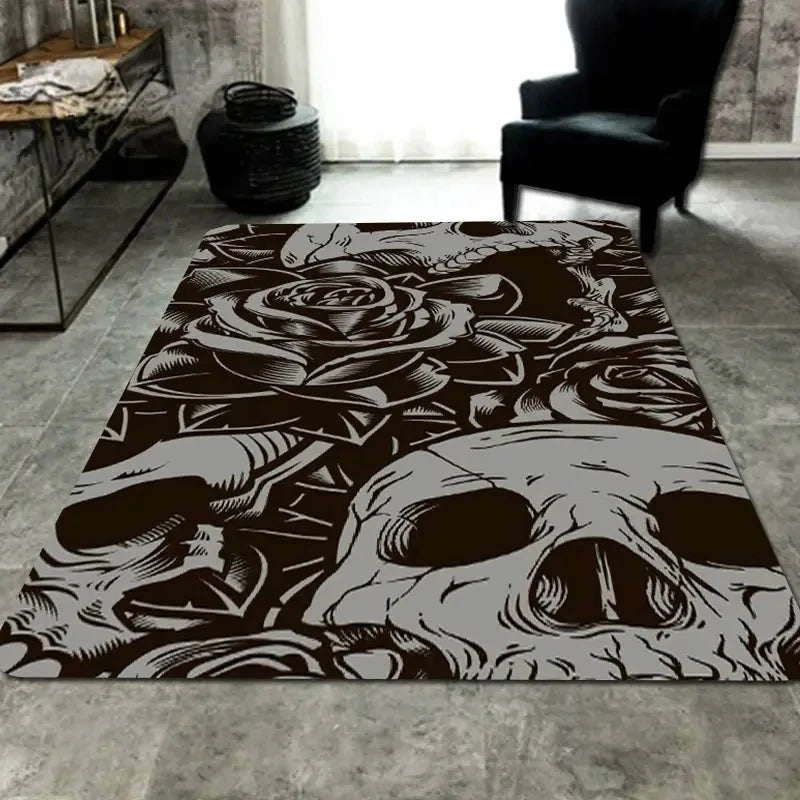 Gotische Halloween-Schädelteppich für Wohnzimmer Deko – Bild 7