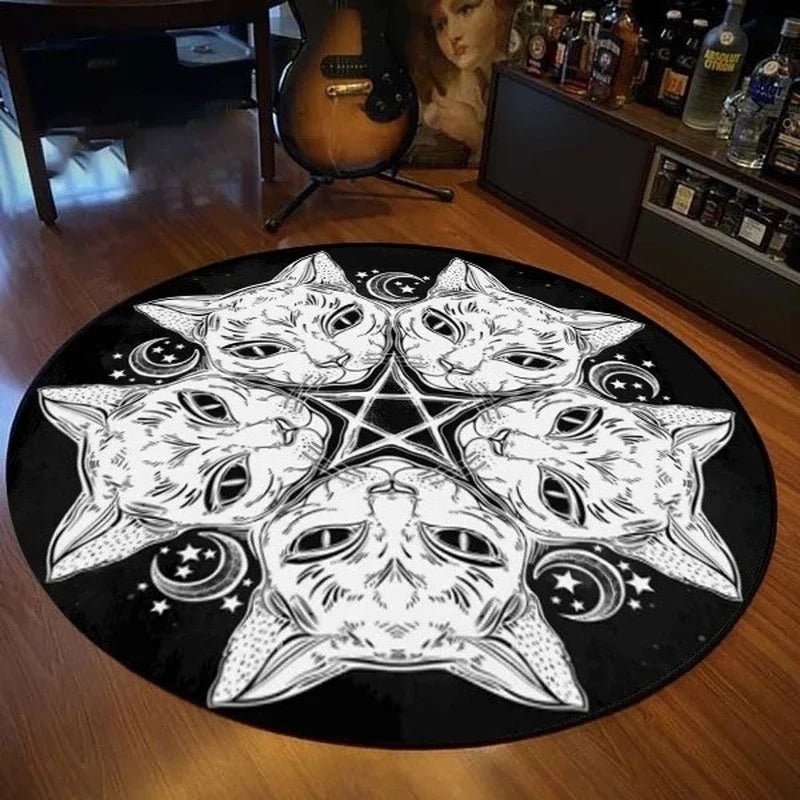 Personalisierter Gothic-Teppich rund für Schlafzimmer – Bild 2