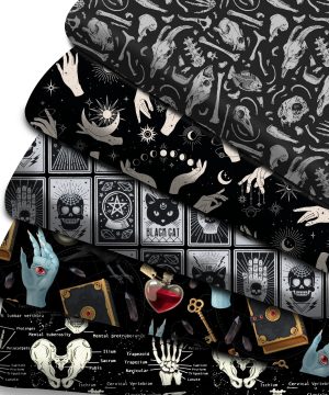 Gothic Totenkopf X Ray Stoff 50 145cm Fuer Diy Naehen Unisex