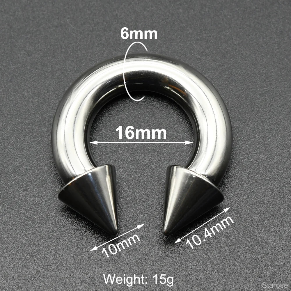 Gothic Edelstahl Piercing Ring für Septum & Brust 0G 00G – Bild 11