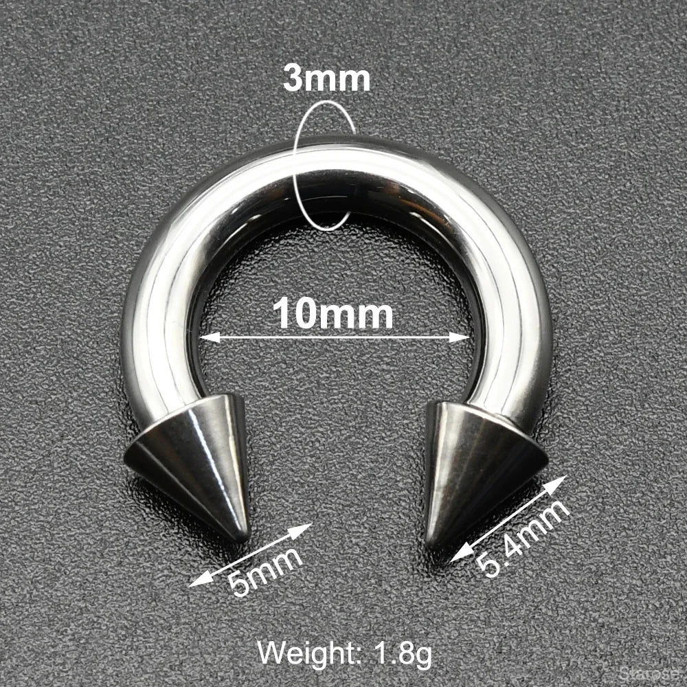Gothic Edelstahl Piercing Ring für Septum & Brust 0G 00G – Bild 17