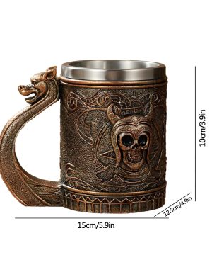 Gothic Viking Stil Bierkrug 450ml – Kaffeetasse Retro