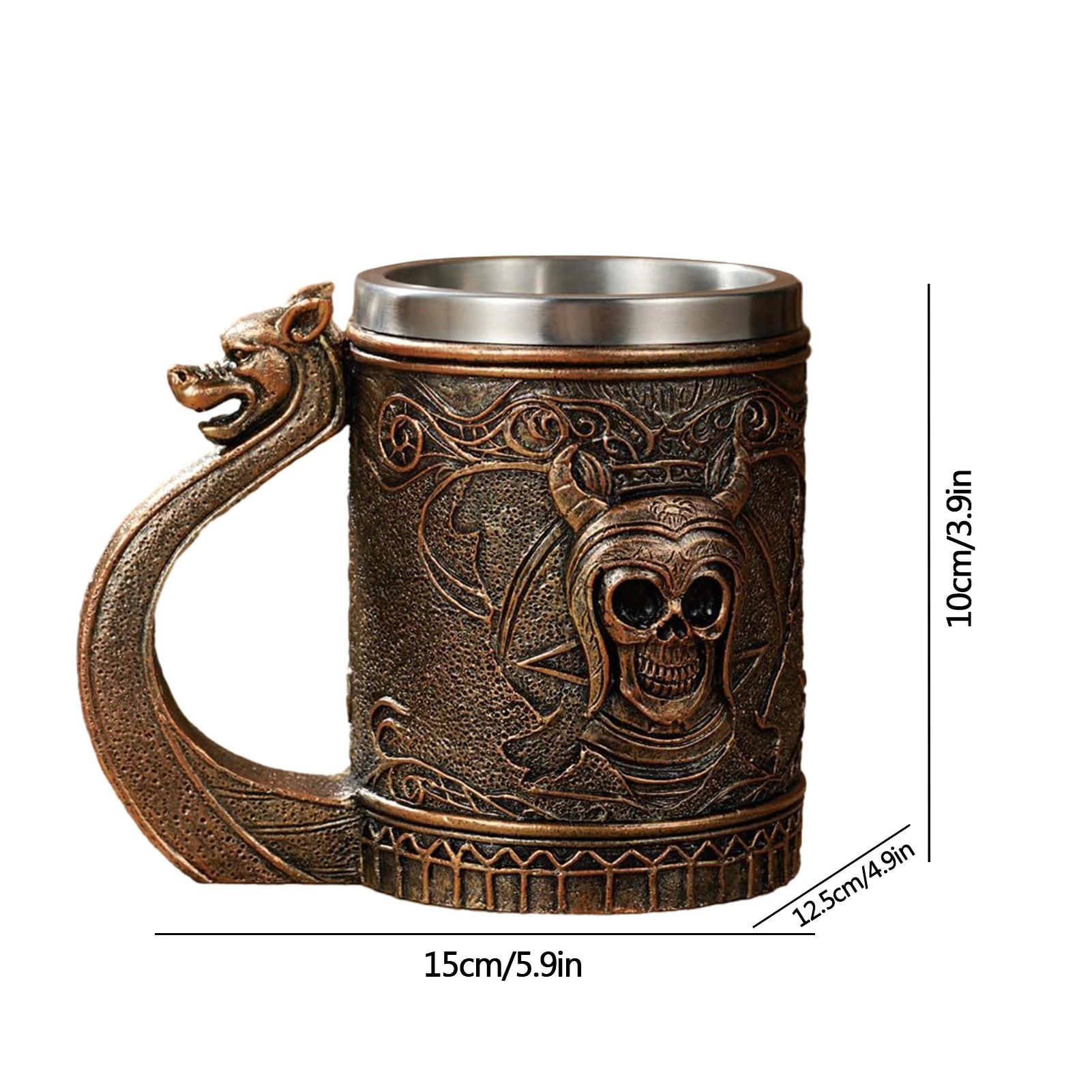 Gothic Viking Stil Bierkrug 450ml – Kaffeetasse Retro