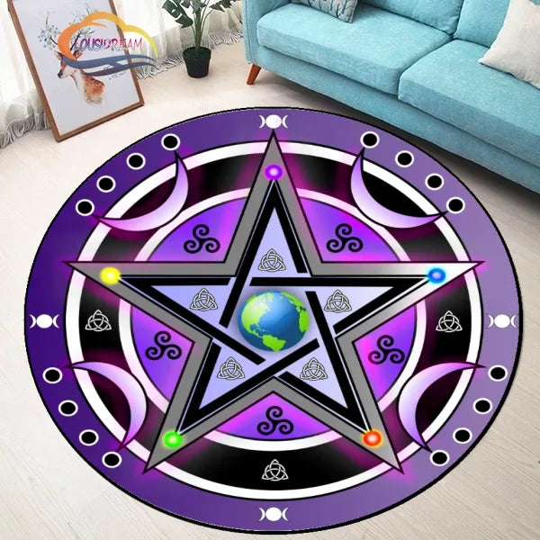 Gothic Pentagram Teppich – Runder Teppich mit Symbolen – Bild 4