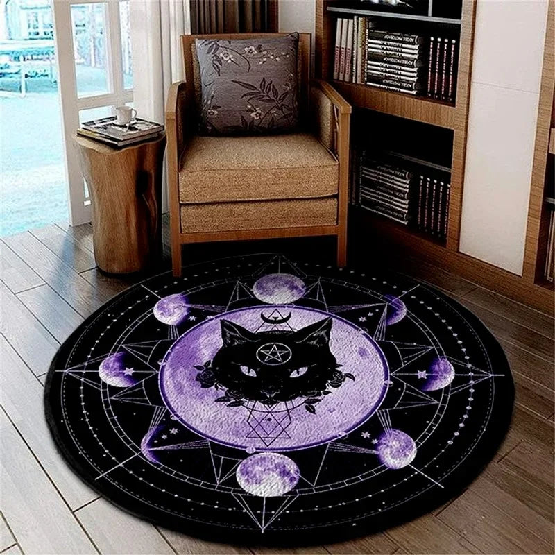 Personalisierter Gothic-Teppich rund für Schlafzimmer – Bild 4