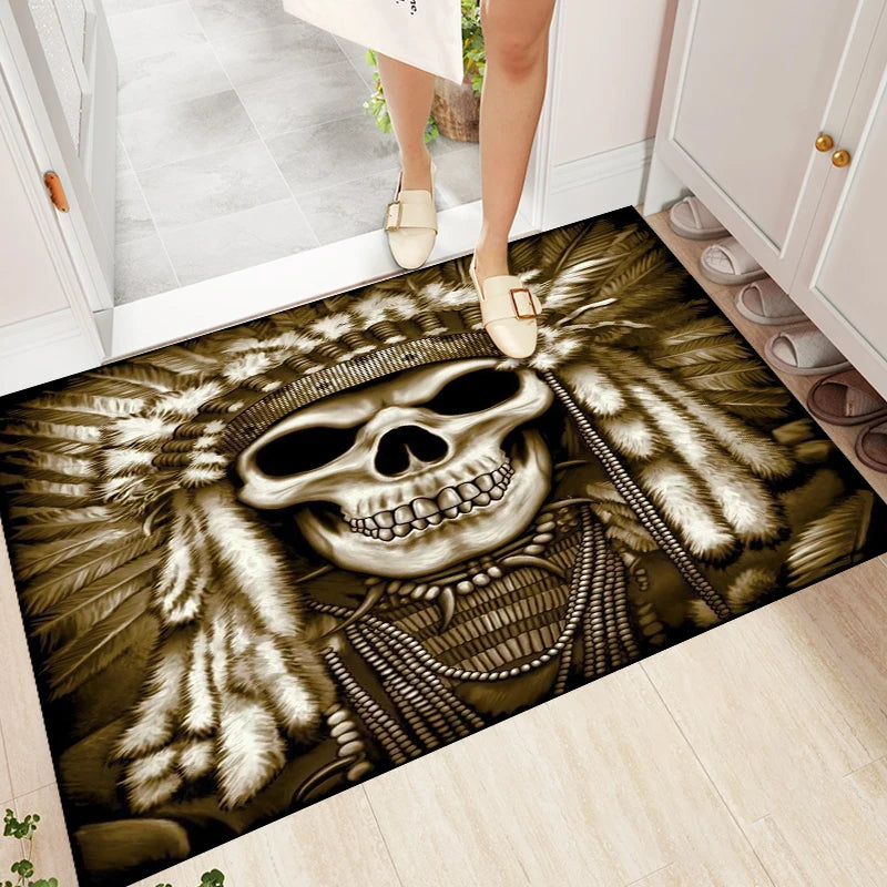 Gothic Skull Kunstteppich rutschfest für Wohnzimmer – Bild 19
