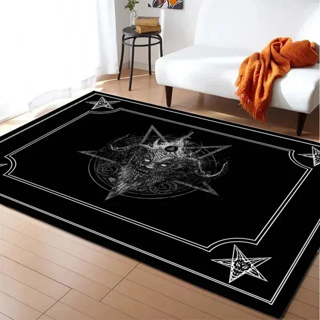 Gothic Badteppich mit Satan Ziege – Weiche Wohnzimmermatte – Bild 19