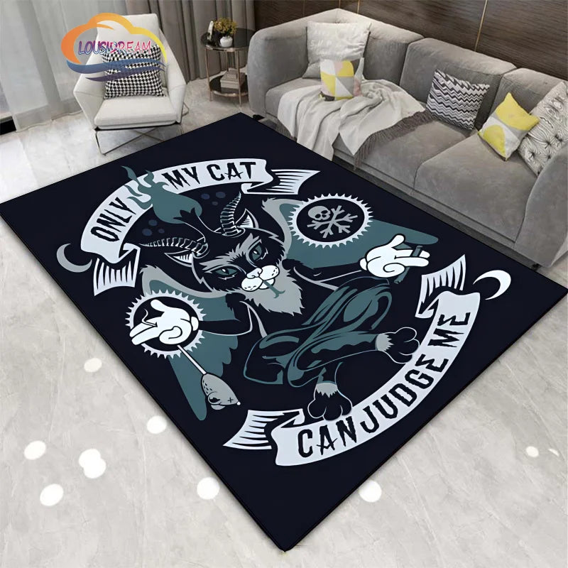 Gothic Teppich mit satanischem Schädel & Pentagramm Design – Bild 28