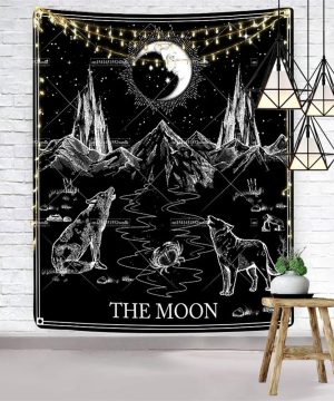 Gothic Wandteppich mit Totenkopf & Skelett für Schlafzimmer