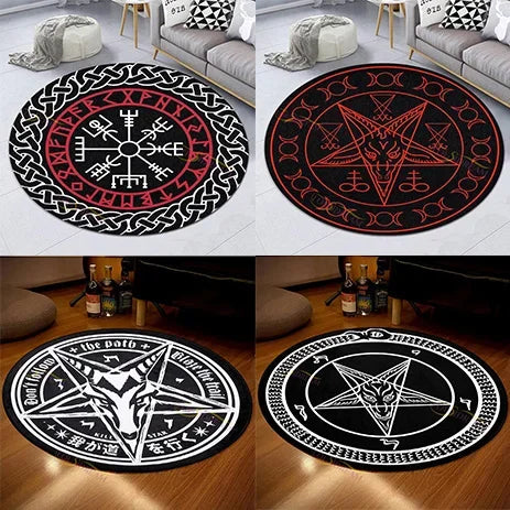 Personalisierter Gothic-Teppich rund für Schlafzimmer