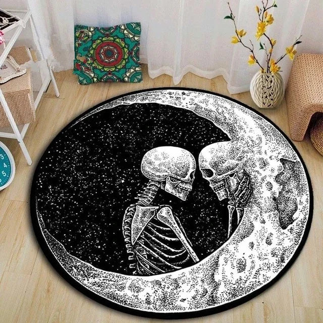 Personalisierter Gothic-Teppich rund für Schlafzimmer – Bild 11