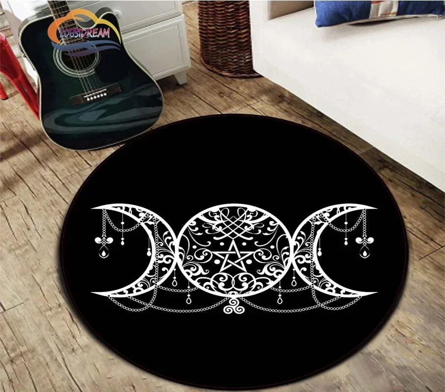 Gothic Pentagram Teppich – Runder Teppich mit Symbolen – Bild 5