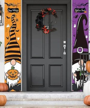 Gothic Halloween Tuerkranz Mit Mondkatze Dekoration