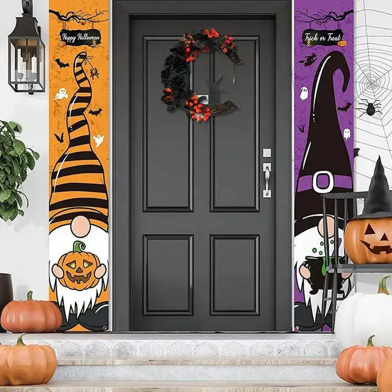 Gothic Halloween Tuerkranz Mit Mondkatze Dekoration