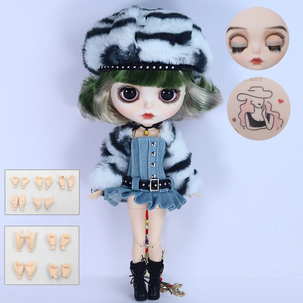 Gothic Blythe Puppe 1/6 mit kurzen Haaren und Zubehör – Bild 10