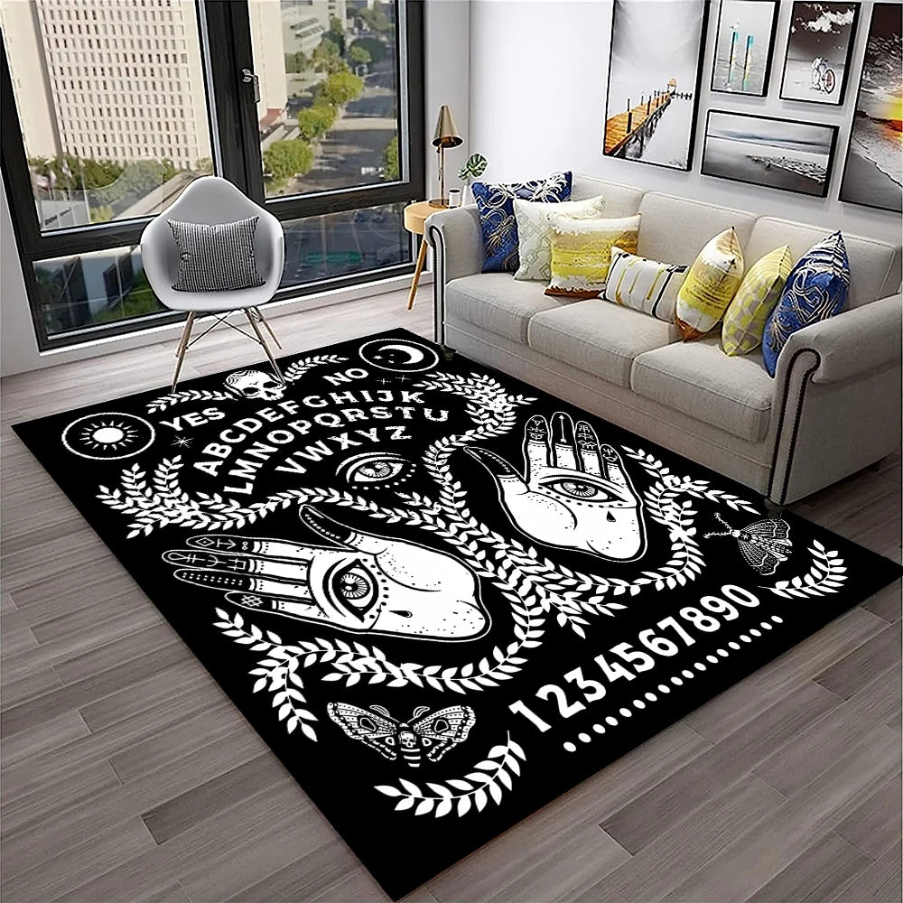 Gothic Horror Teppich mit Ouija-Design für Wohnzimmer – Bild 31