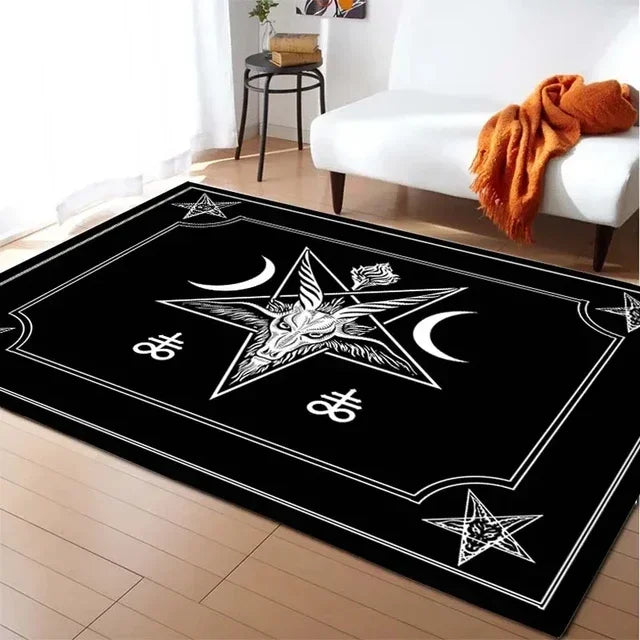 Gothic Badteppich mit Satan Ziege – Weiche Wohnzimmermatte – Bild 20