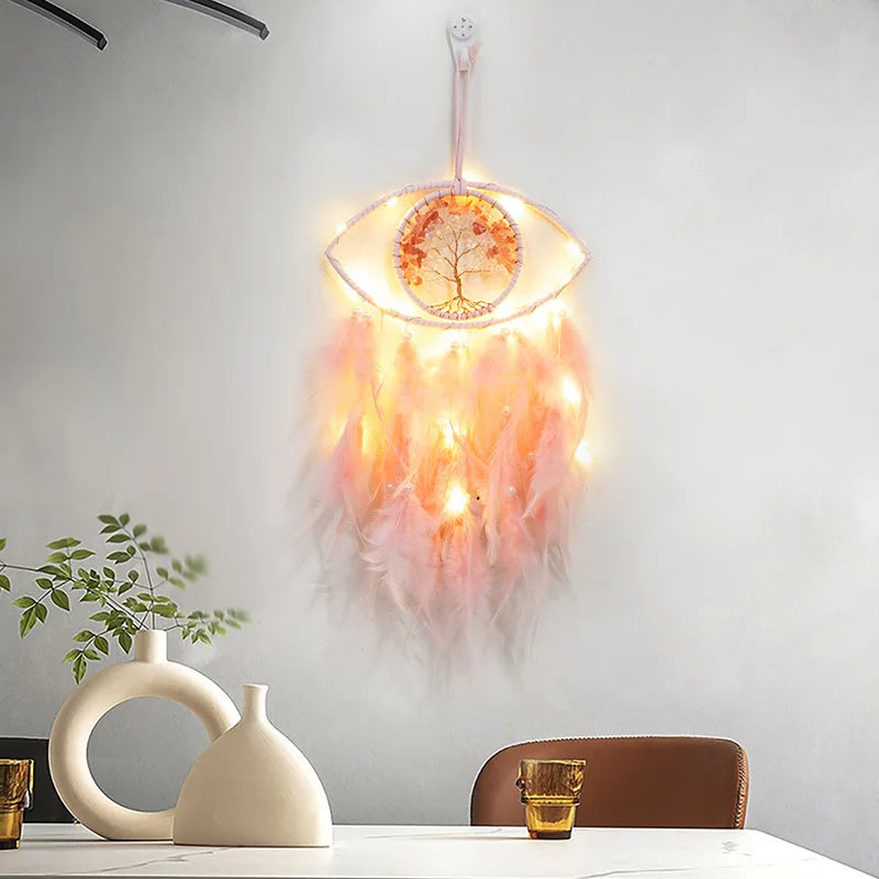 Gothic Traumfänger mit Lichtern – Dunkle Deko fürs Zimmer – Bild 7