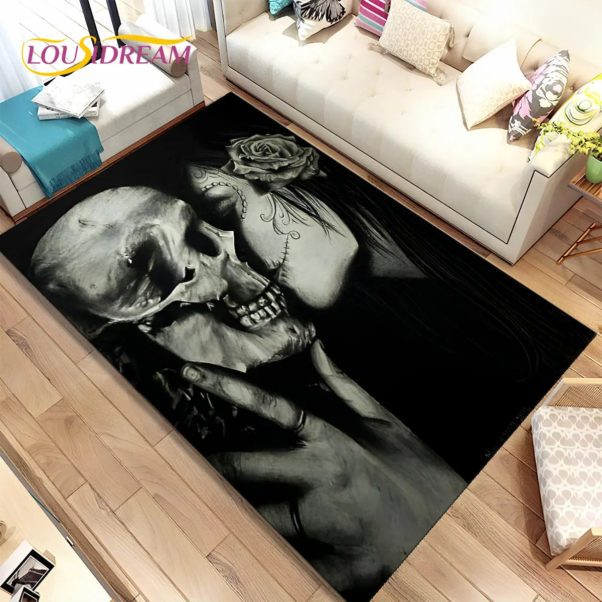 Gothic Horror Totenkopf Teppich für Wohnzimmer & Sofa – Bild 33