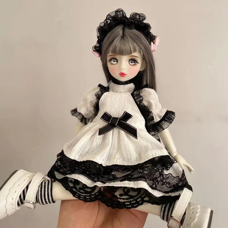 Gothic 1/6 BJD Modepuppe 30cm mit Augen & Outfit Set – Bild 9