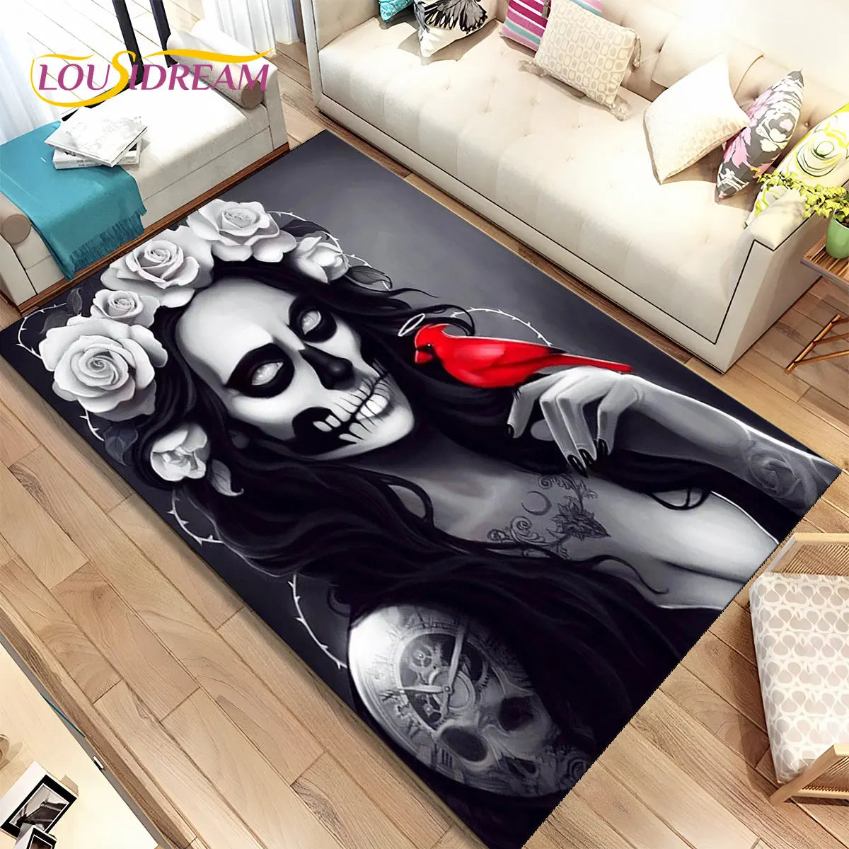 Gothic Horror Totenkopf Teppich für Wohnzimmer & Sofa – Bild 16