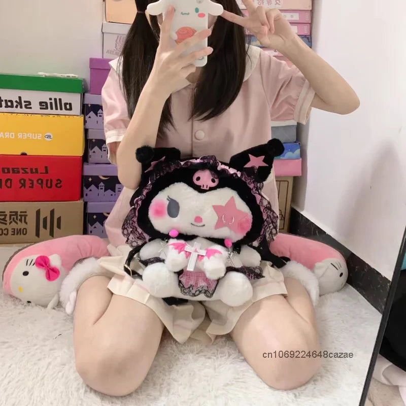 Gothic Lolita Kuromi Rucksack – Kawaii Plüsch Tasche – Bild 3
