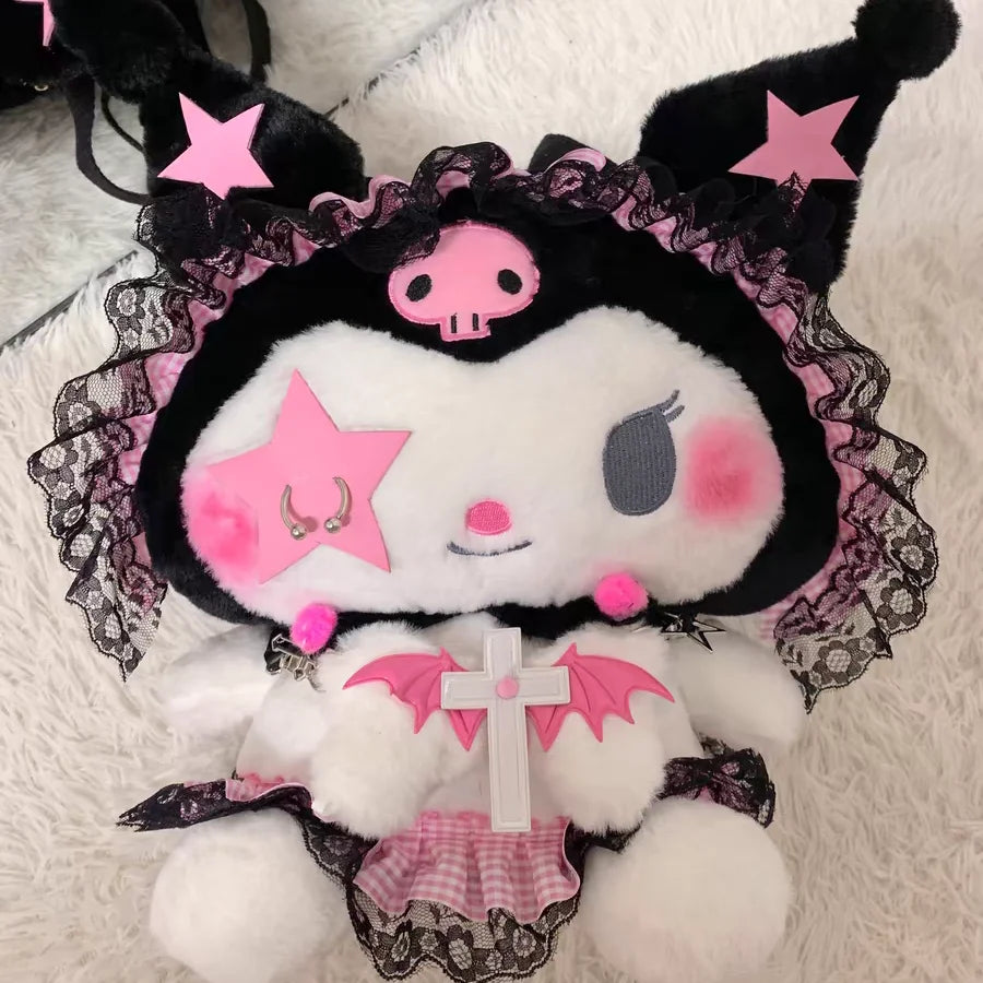 Gothic Lolita Kuromi Rucksack – Kawaii Plüsch Tasche – Bild 7