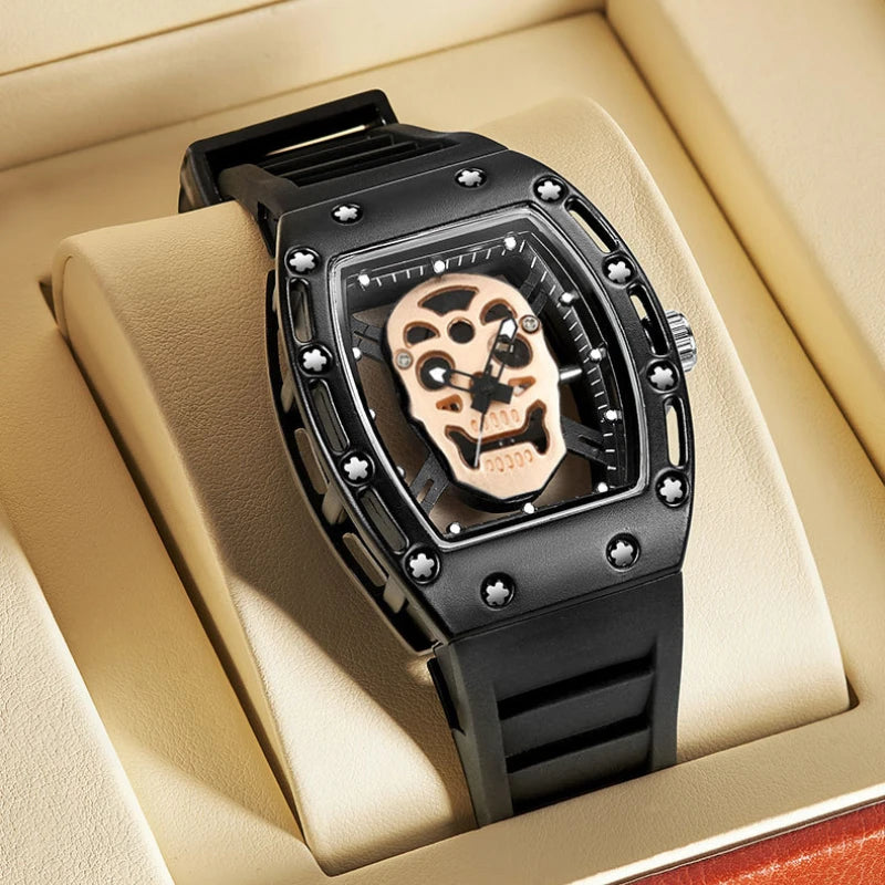 Gothic Herren Uhr mit Totenkopf Design – Wasserdicht Quartz – Bild 2