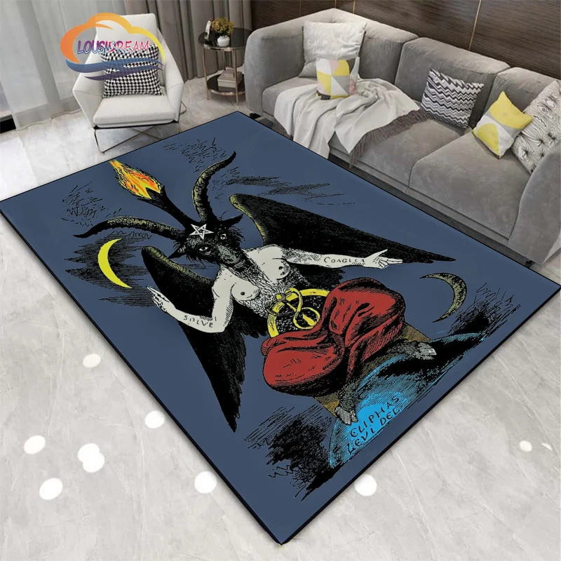 Gothic Teppich mit satanischem Schädel & Pentagramm Design – Bild 18