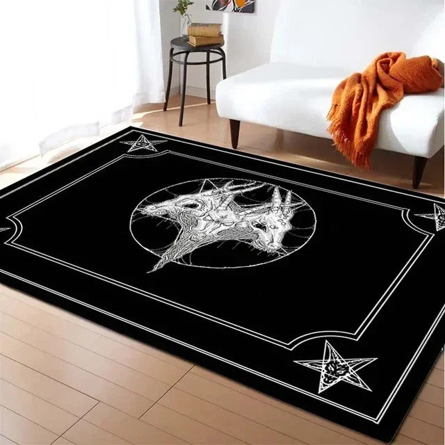 Gothic Badteppich mit Satan Ziege – Weiche Wohnzimmermatte – Bild 15