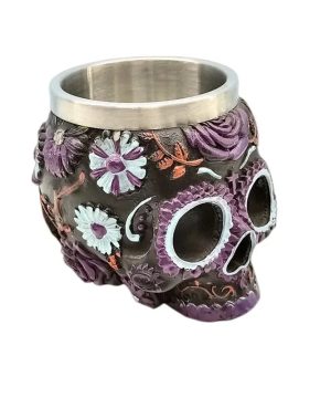 Gothic Totenkopf Kelch 3D Becher aus Harz und Stahl