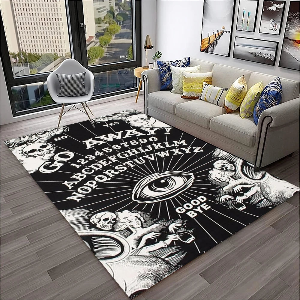 Gothic Horror Teppich mit Ouija-Design für Wohnzimmer – Bild 10