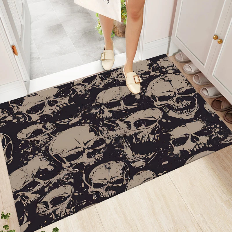 Gothic Skull Kunstteppich rutschfest für Wohnzimmer – Bild 6