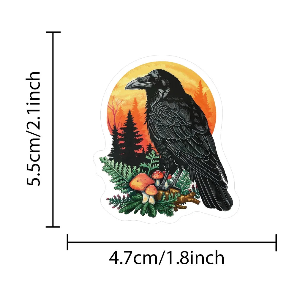 50-teiliges Gothic Sticker-Set mit Krähen und Doktoren – Bild 6