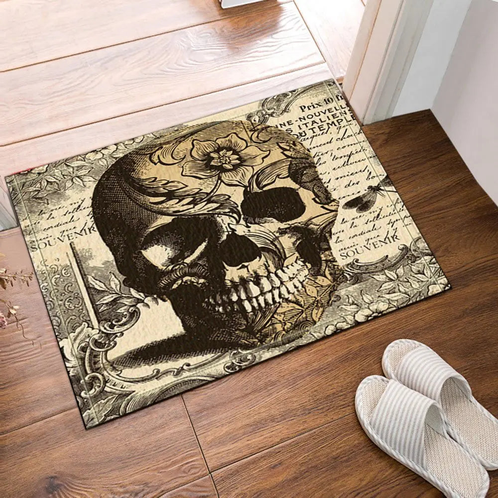 Gothic Skull Kunstteppich rutschfest für Wohnzimmer – Bild 3