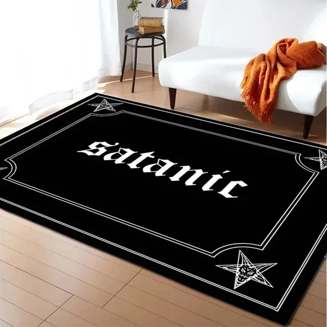 Gothic Badteppich mit Satan Ziege – Weiche Wohnzimmermatte – Bild 14