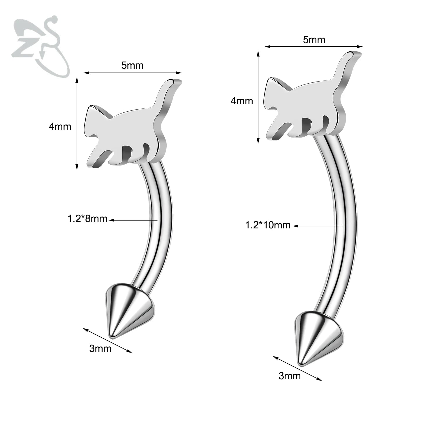 Gothic Augenbrauenpiercing aus Edelstahl mit Kürbisdesign – Bild 13