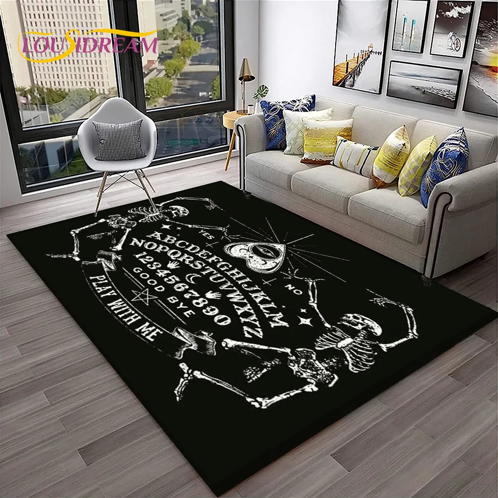 Gothic Teppich mit Ouija- und Tarot-Design für Zuhause