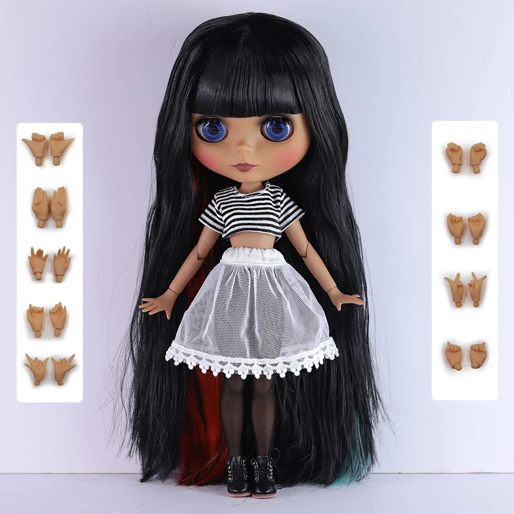 Gothic Blythe Puppe 30cm mit Schlafaugen und Gelenken – Bild 9