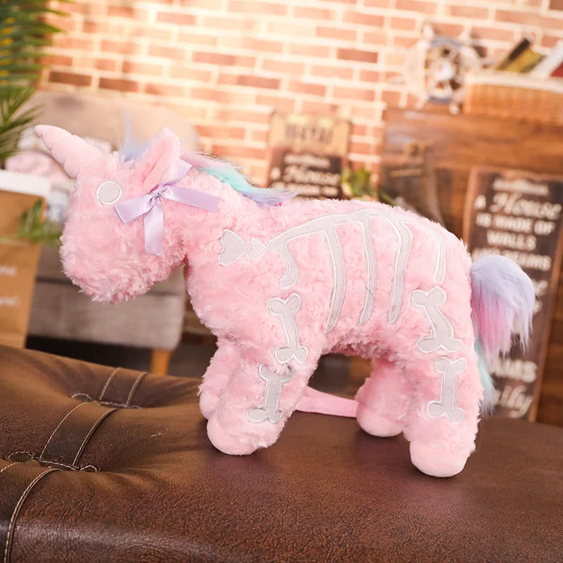 Gothic Plüsch Einhorn Rucksack – Skelettpferd 40CM Tasche – Bild 7
