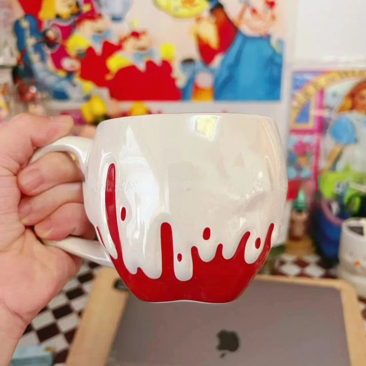 Gothic Totenschädel Becher Keramik Tasse für Halloween – Bild 2