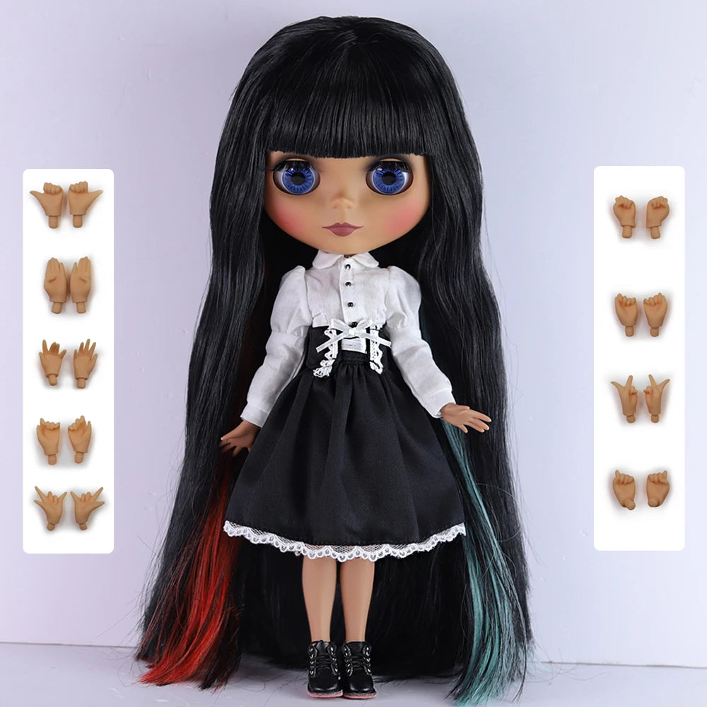 Gothic Blythe Puppe 30cm mit Schlafaugen und Gelenken – Bild 8