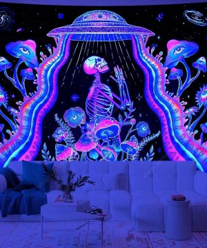Gothic Psychedelic Skull Wandteppich für Raumdekor