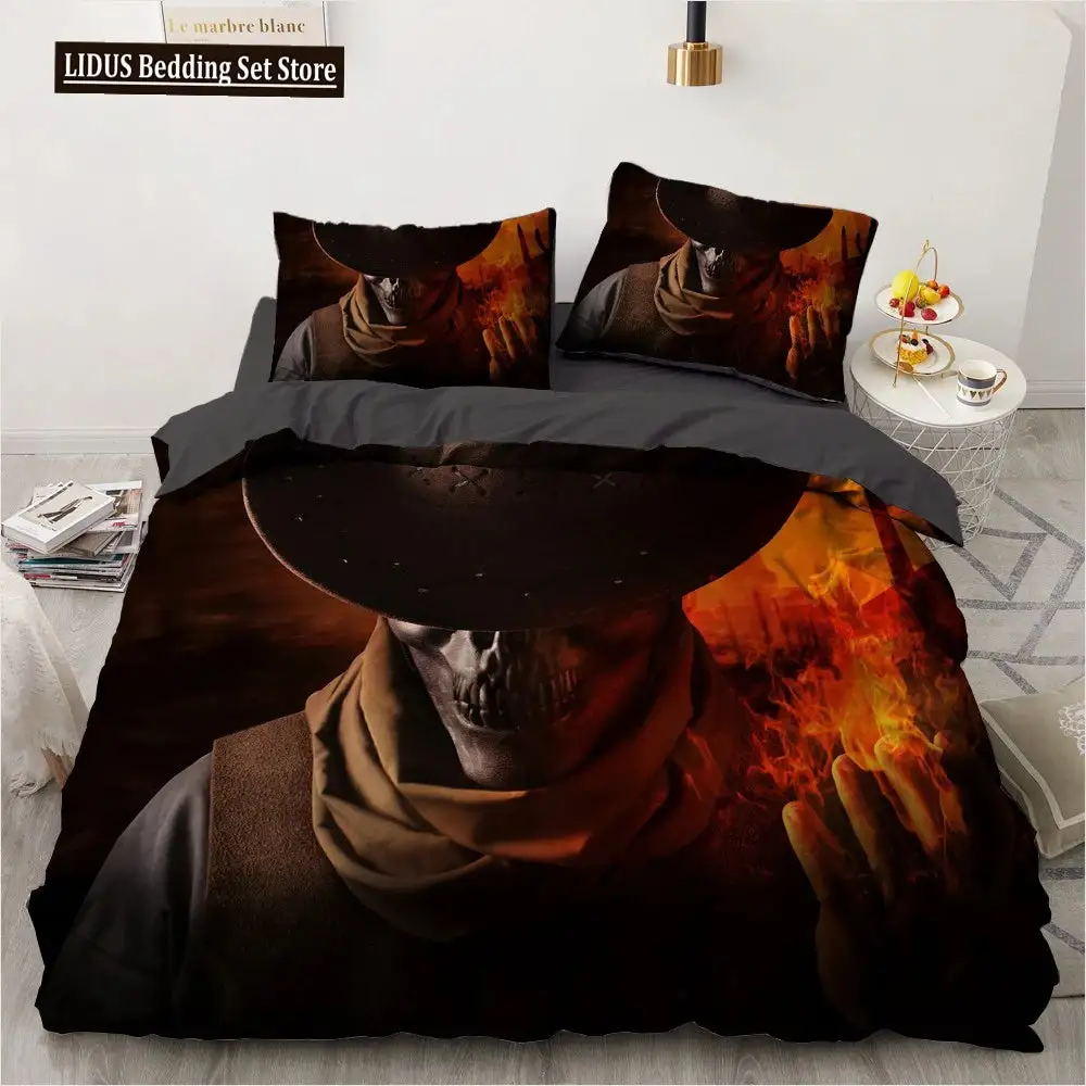 Gothic 3d Totenkopf Bettwaesche Set Mit Daemonenmotiv