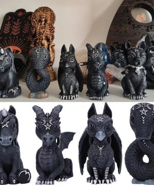 Gothic Dekofigur Magischer Drache Greif 038 Einhorn Statue