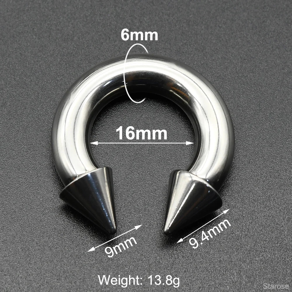Gothic Edelstahl Piercing Ring für Septum & Brust 0G 00G – Bild 12