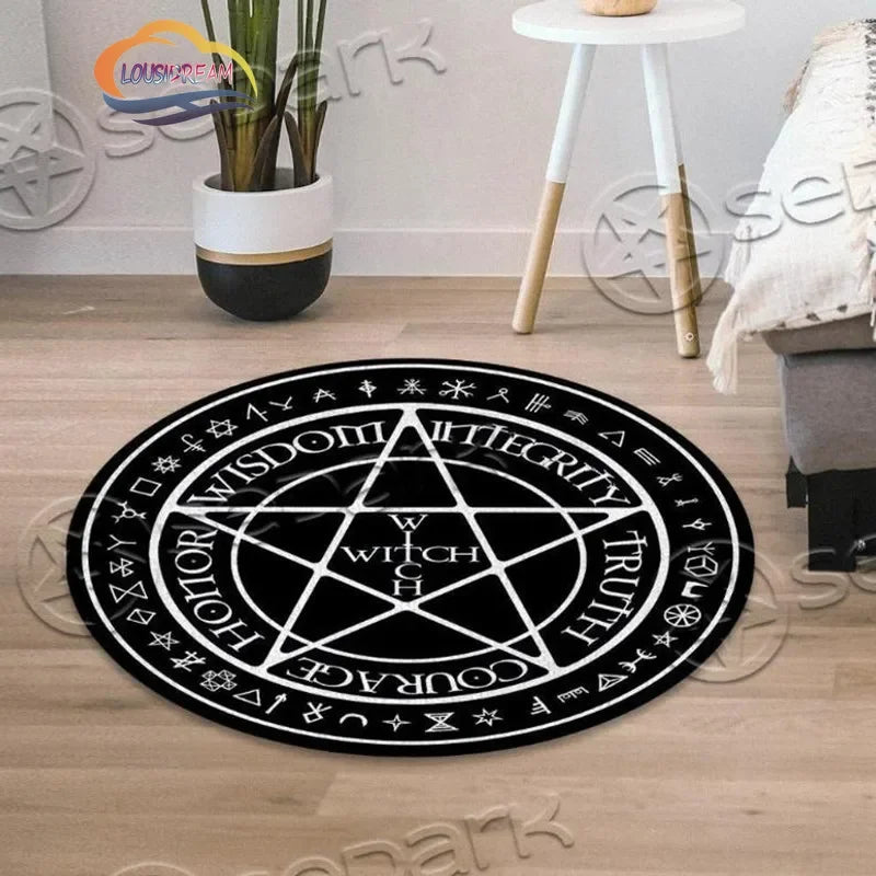 Gothic Pentagram Teppich – Runder Teppich mit Symbolen – Bild 8