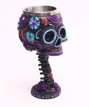 Gothic Schädel Kelch aus Harz und Stahl – 3D Bierkrug